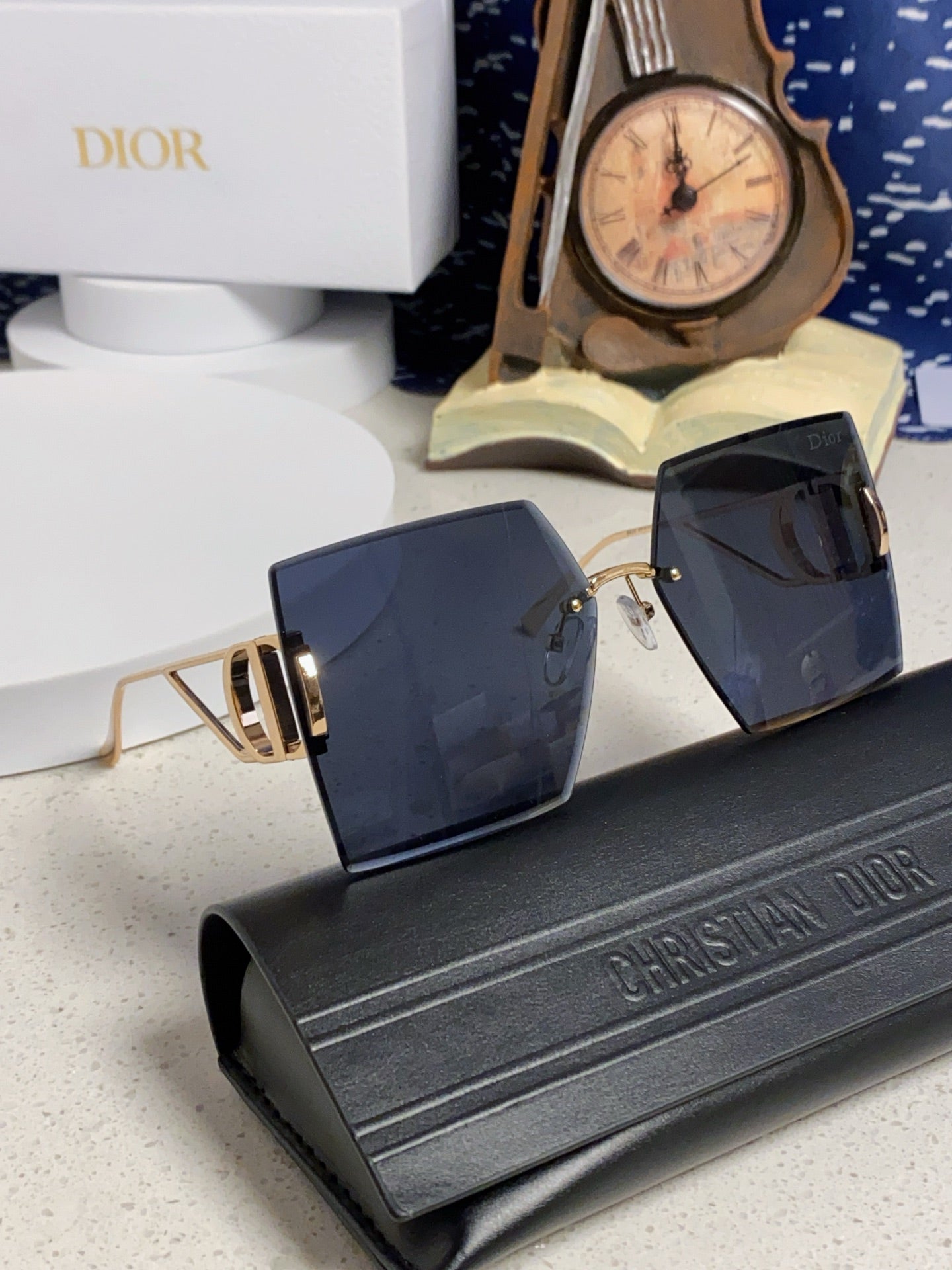 Dior 30MONTAIGNE Lightweight Rimless Blue Lens Sunglasses for Men & W - 415362 - detail image 10