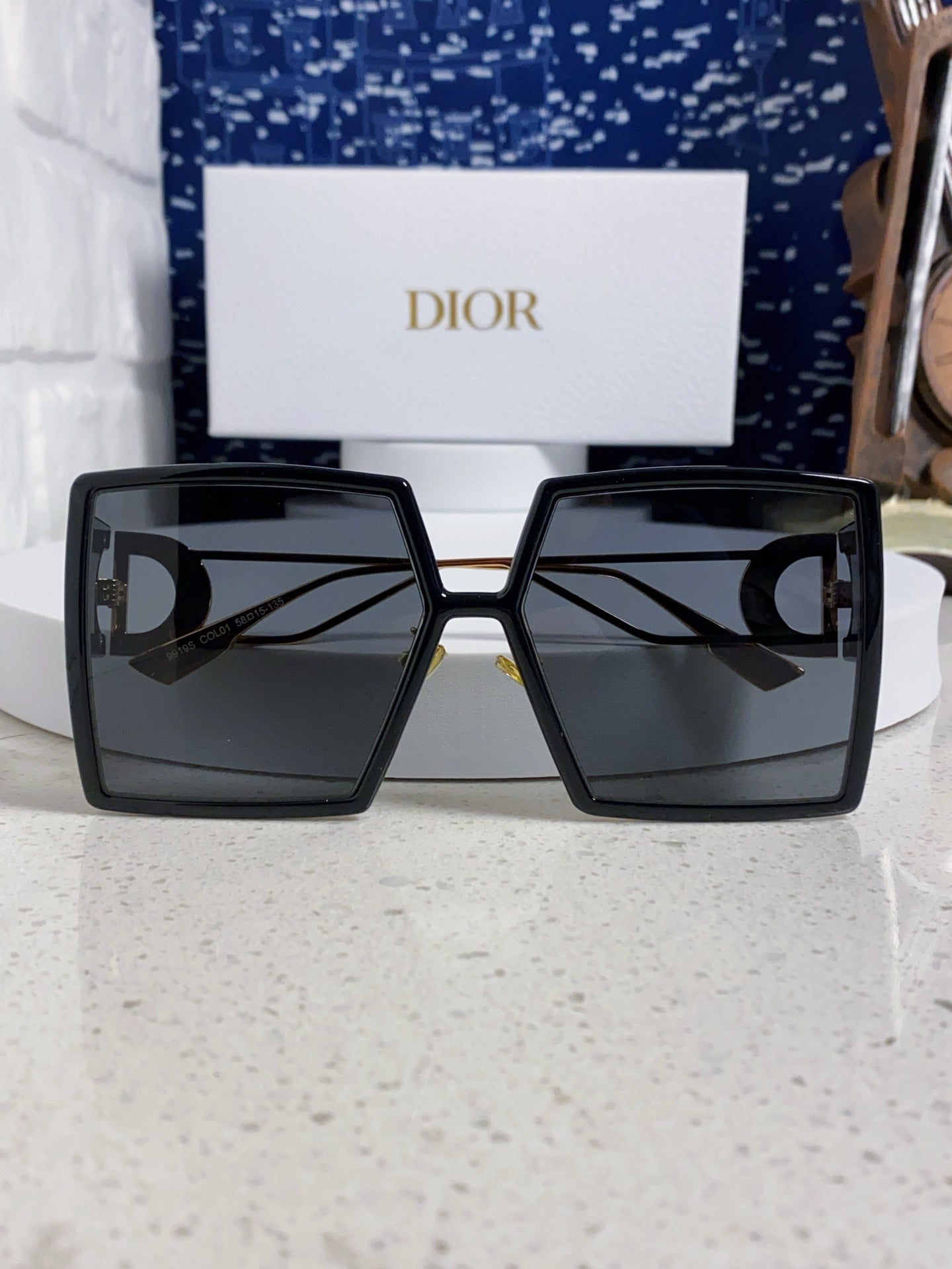 Dior Square Gold Lens Sunglasses for Women - detail image 7
