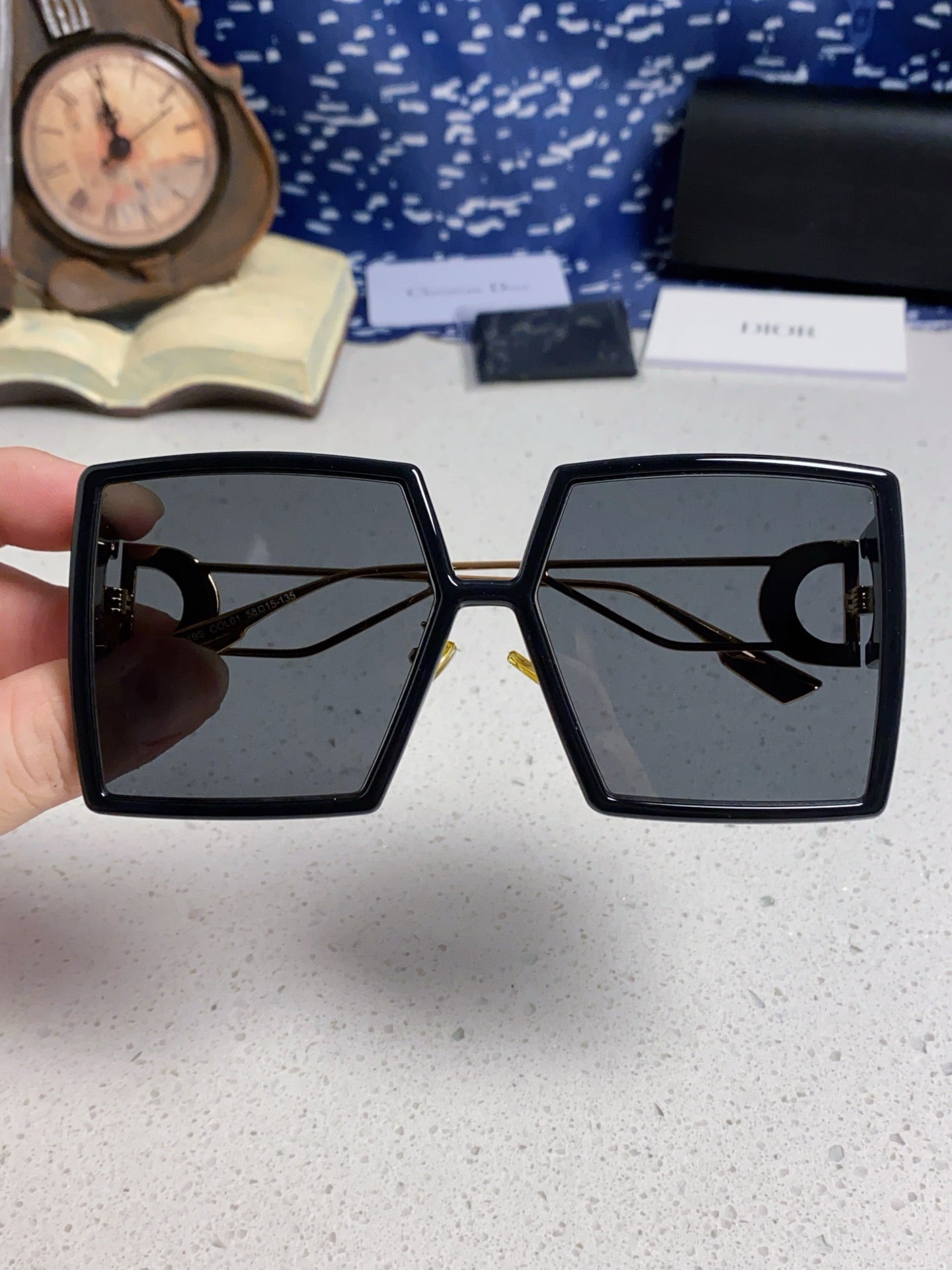 Dior Square Gold Lens Sunglasses for Women - detail image 4