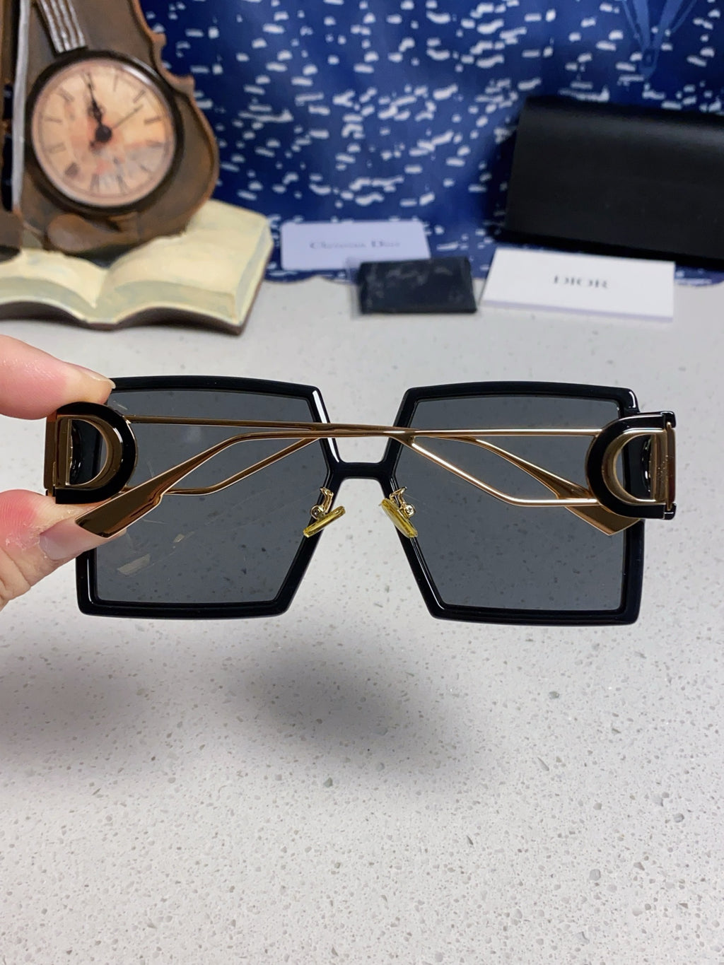 Dior Square Gold Lens Sunglasses for Women - 415411 - detail image 5