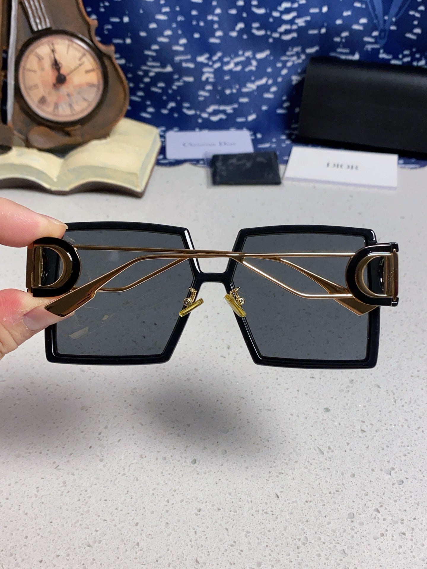 Dior Square Gold Lens Sunglasses for Women - 415411 - detail image 5