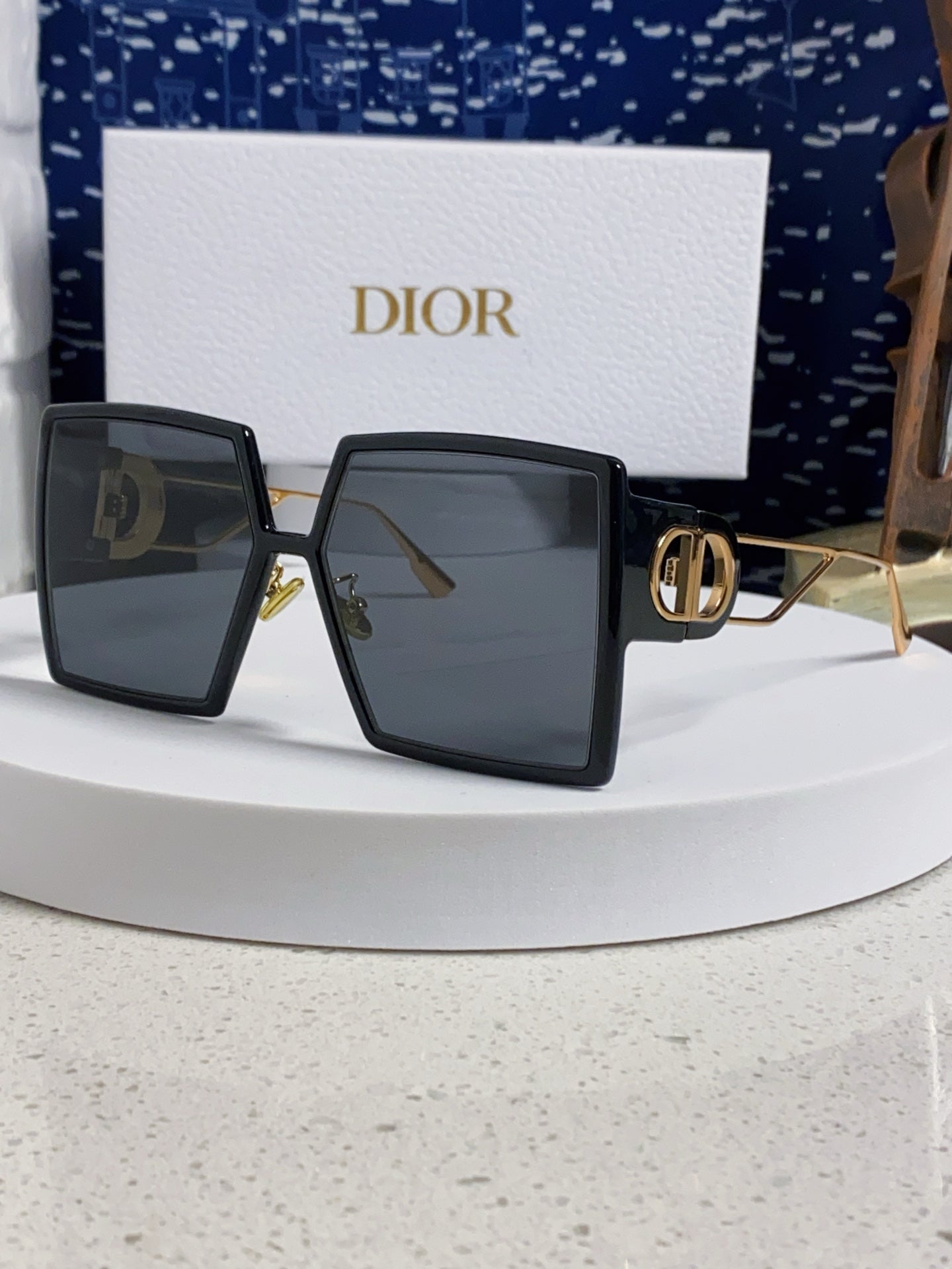 Dior Square Gold Lens Sunglasses for Women - 415411