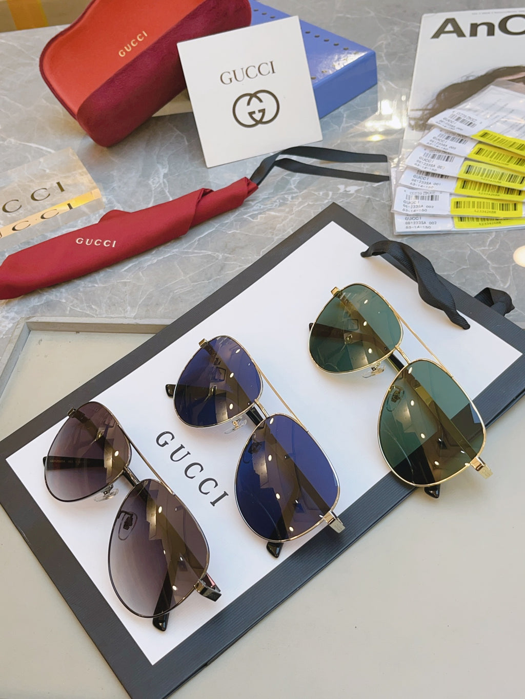 Gucci GG1233SA Fashion Black Lens Sunglasses for Men & Women - detail image 5