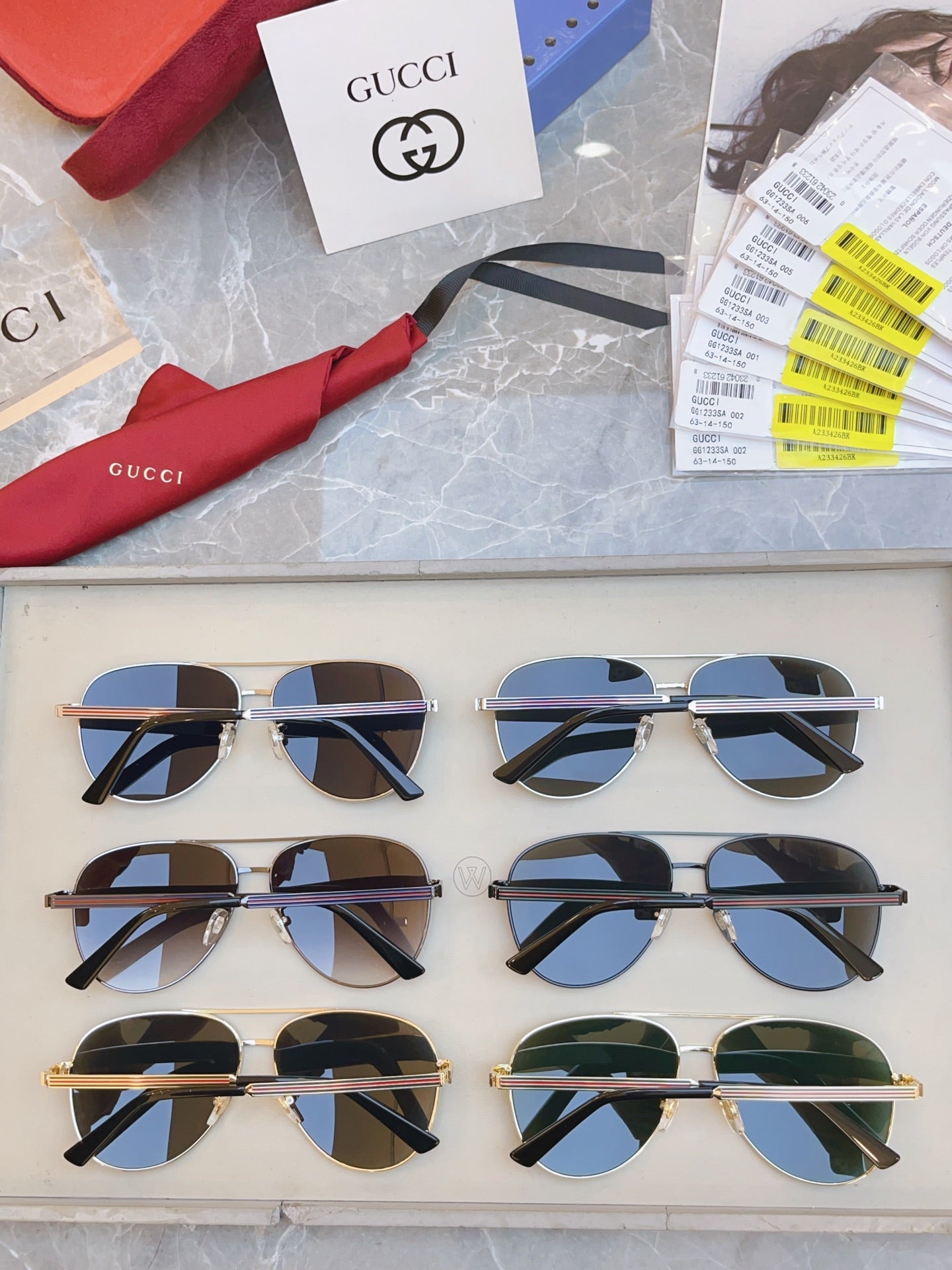 Gucci GG1233SA Fashion Black Lens Sunglasses for Men & Women - detail image 6