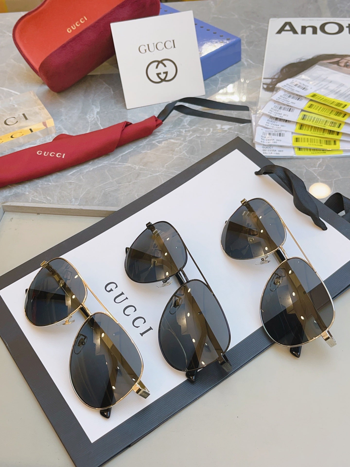 Gucci GG1233SA Fashion Black Lens Sunglasses for Men & Women - detail image 4