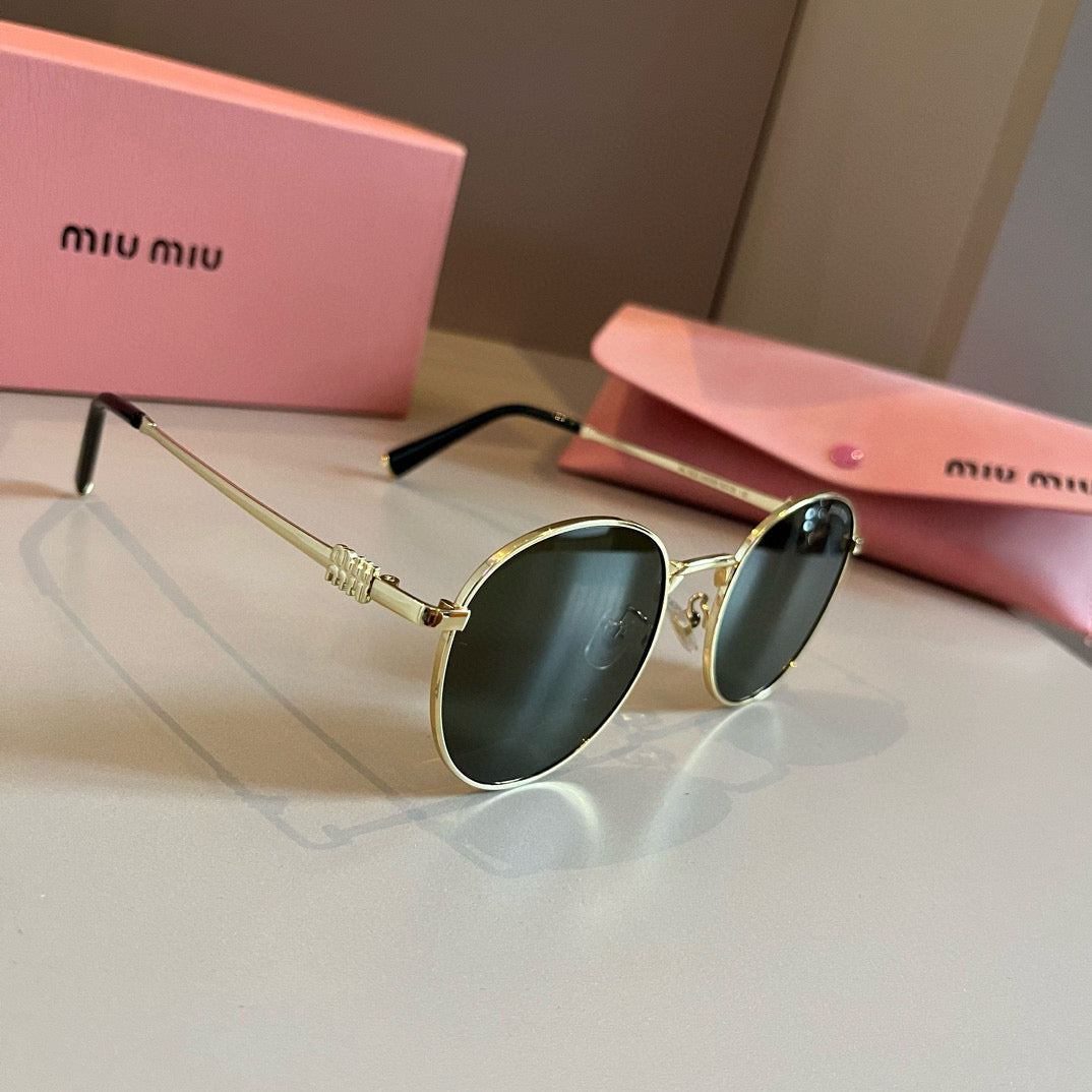 Miu Miu Metal Fashion Brown Lens Sunglasses for Men & Women - 382990