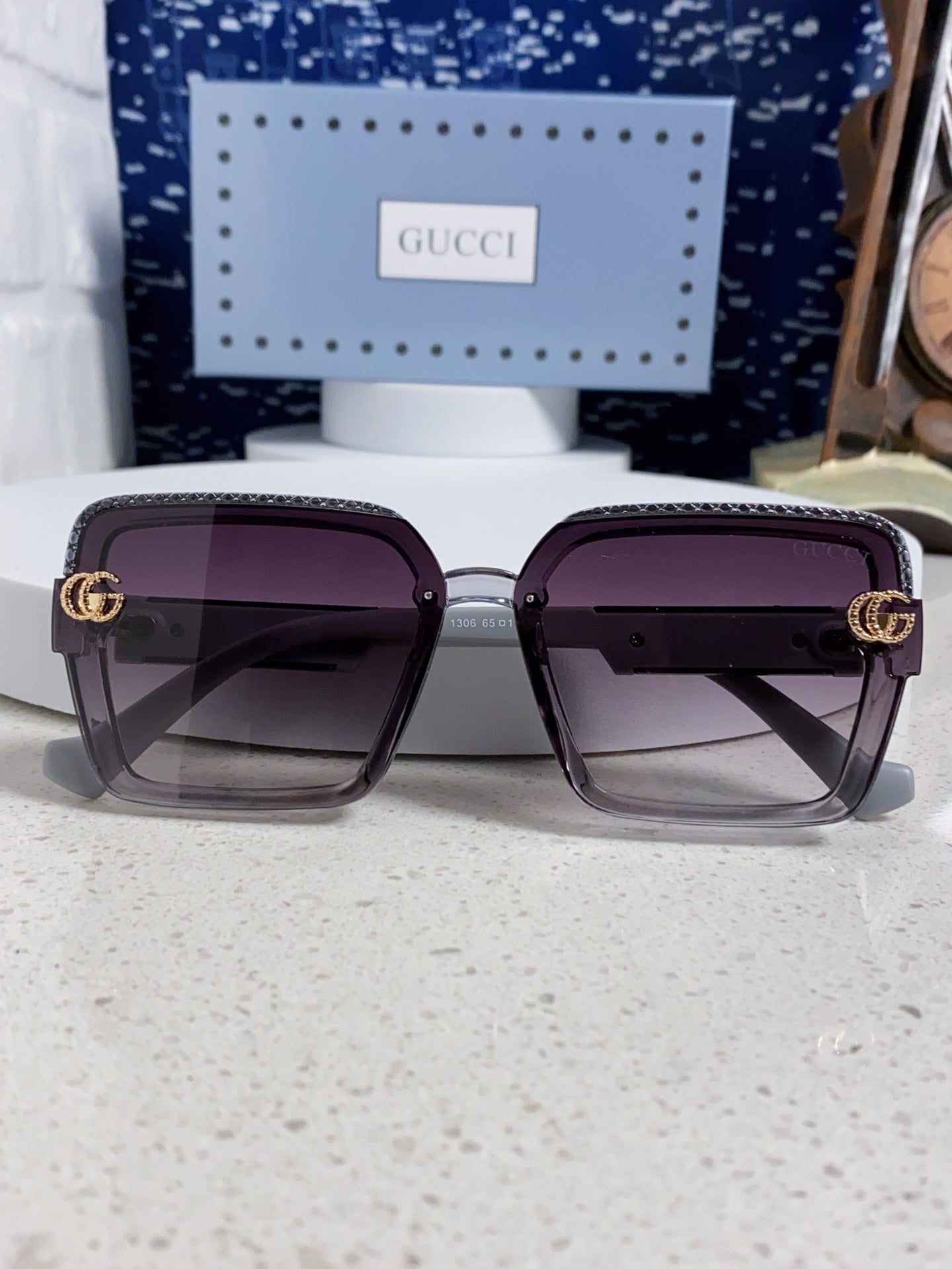 Gucci Polarized Oversized Silver Lens Sunglasses for Women - detail image 9