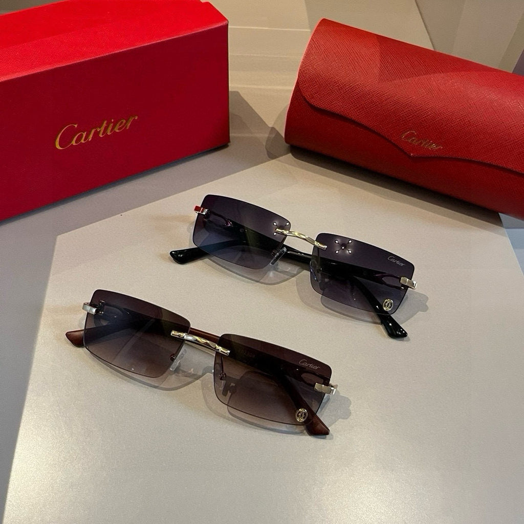 Cartier Lightweight Metal Rimless Silver Lens Sunglasses for Men & Wo - 382812 - detail image 10