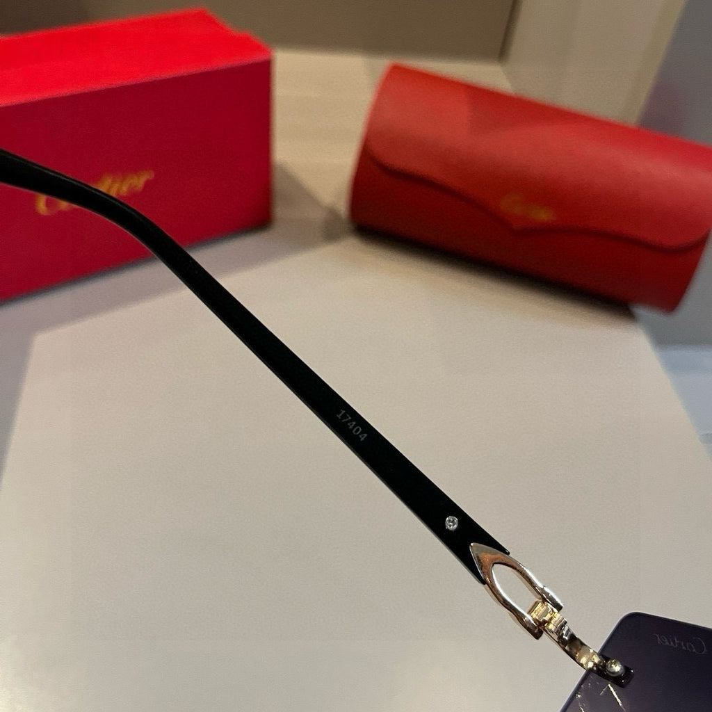 Cartier Lightweight Metal Rimless Silver Lens Sunglasses for Men & Wo - 415897 - detail image 8
