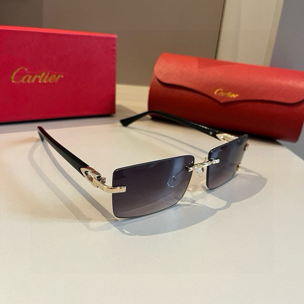 Cartier Lightweight Metal Rimless Silver Lens Sunglasses for Men & Wo - 382812
