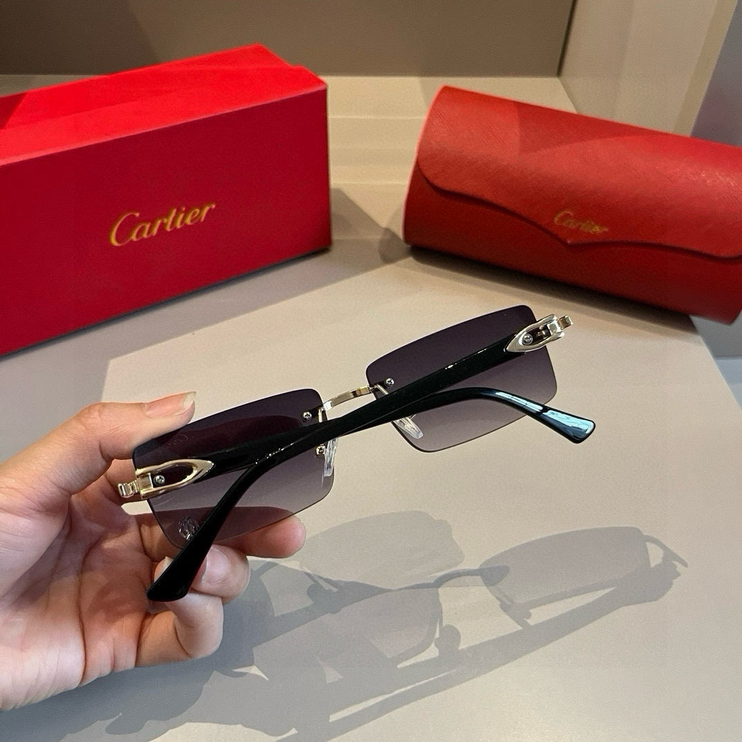 Cartier Lightweight Metal Rimless Silver Lens Sunglasses for Men & Wo - 382812 - detail image 7