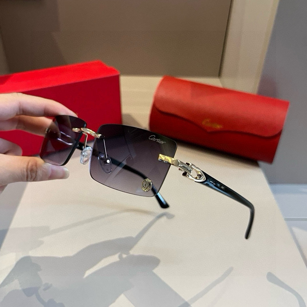 Cartier Lightweight Metal Rimless Silver Lens Sunglasses for Men & Wo - 415897 - detail image 4