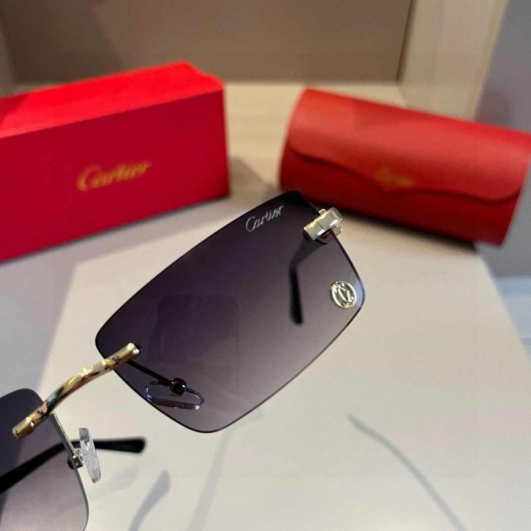 Cartier Lightweight Metal Rimless Silver Lens Sunglasses for Men & Wo - 382812 - detail image 5