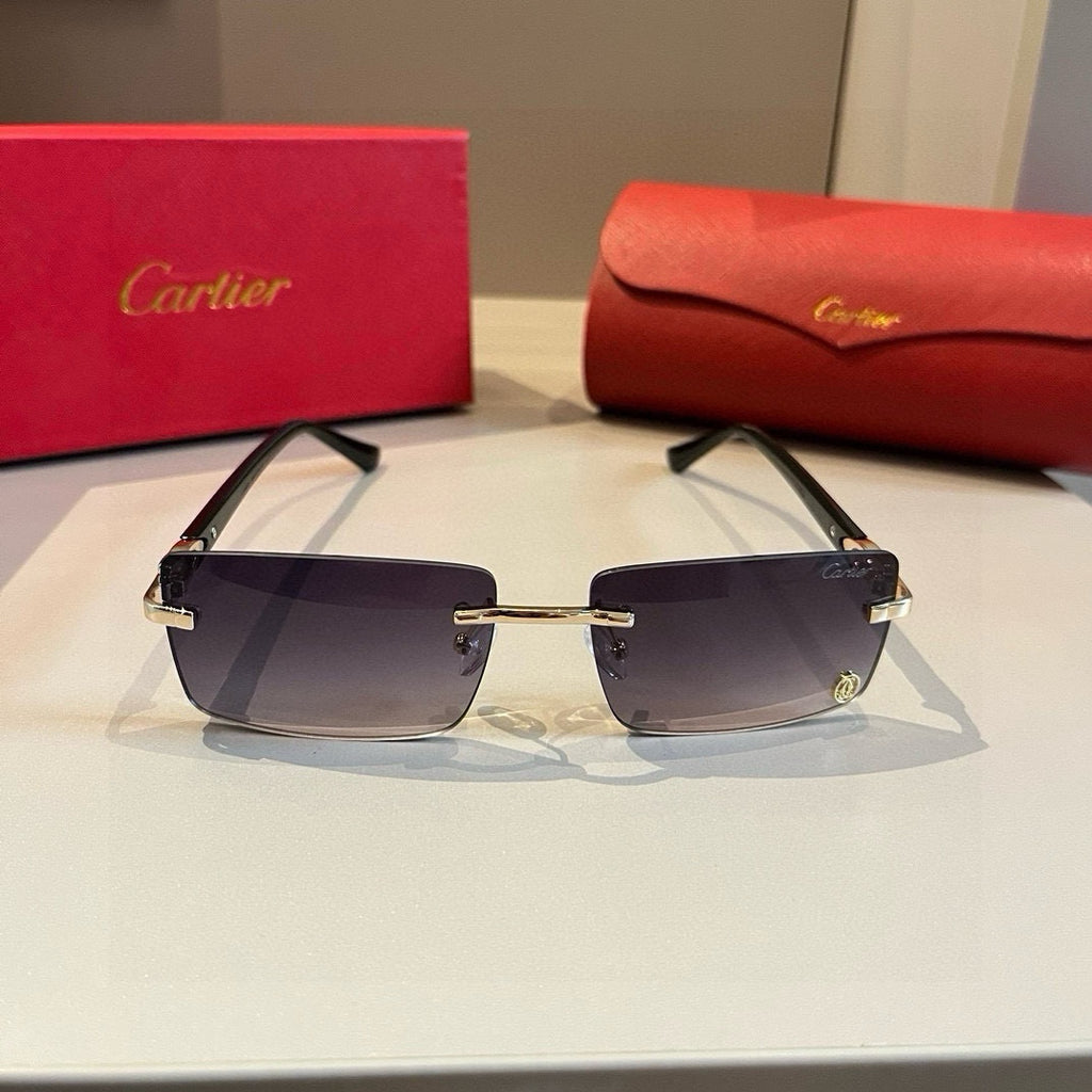 Cartier Lightweight Metal Rimless Silver Lens Sunglasses for Men & Wo - 382812 - detail image 2