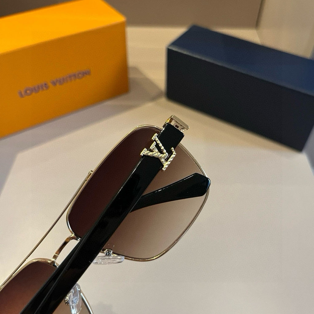 Louis Vuitton Metal Aviator Gold Lens Sunglasses for Men & Women - 381896 - detail image 8