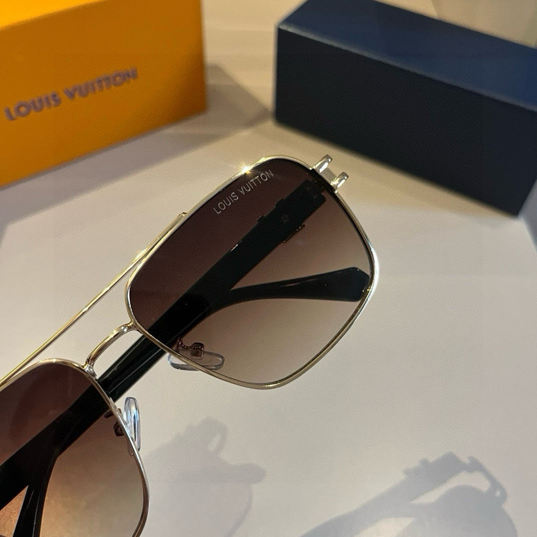 Louis Vuitton Metal Aviator Gold Lens Sunglasses for Men & Women - 381896 - detail image 6
