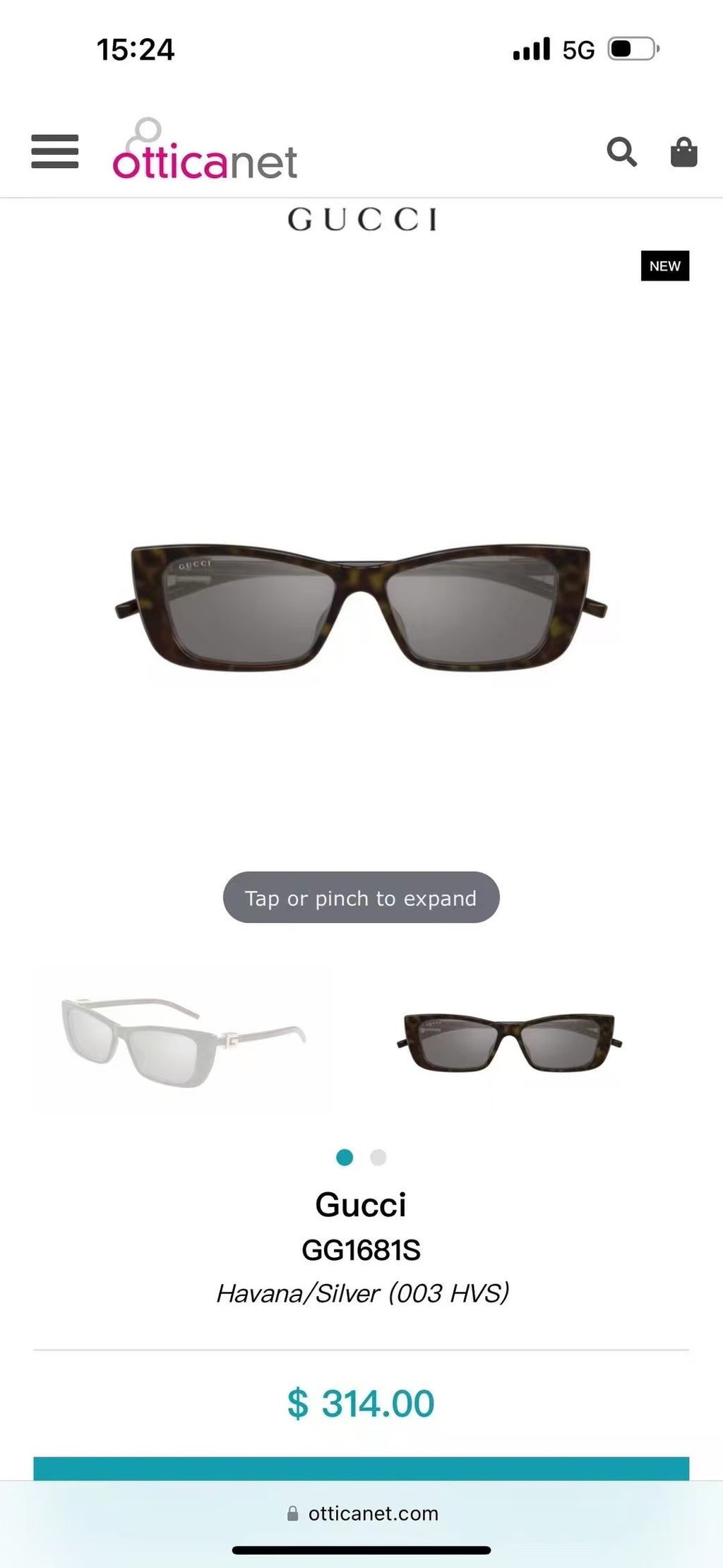 Gucci GG1681SA Fashion Gray Lens Sunglasses for Men & Women - detail image 4