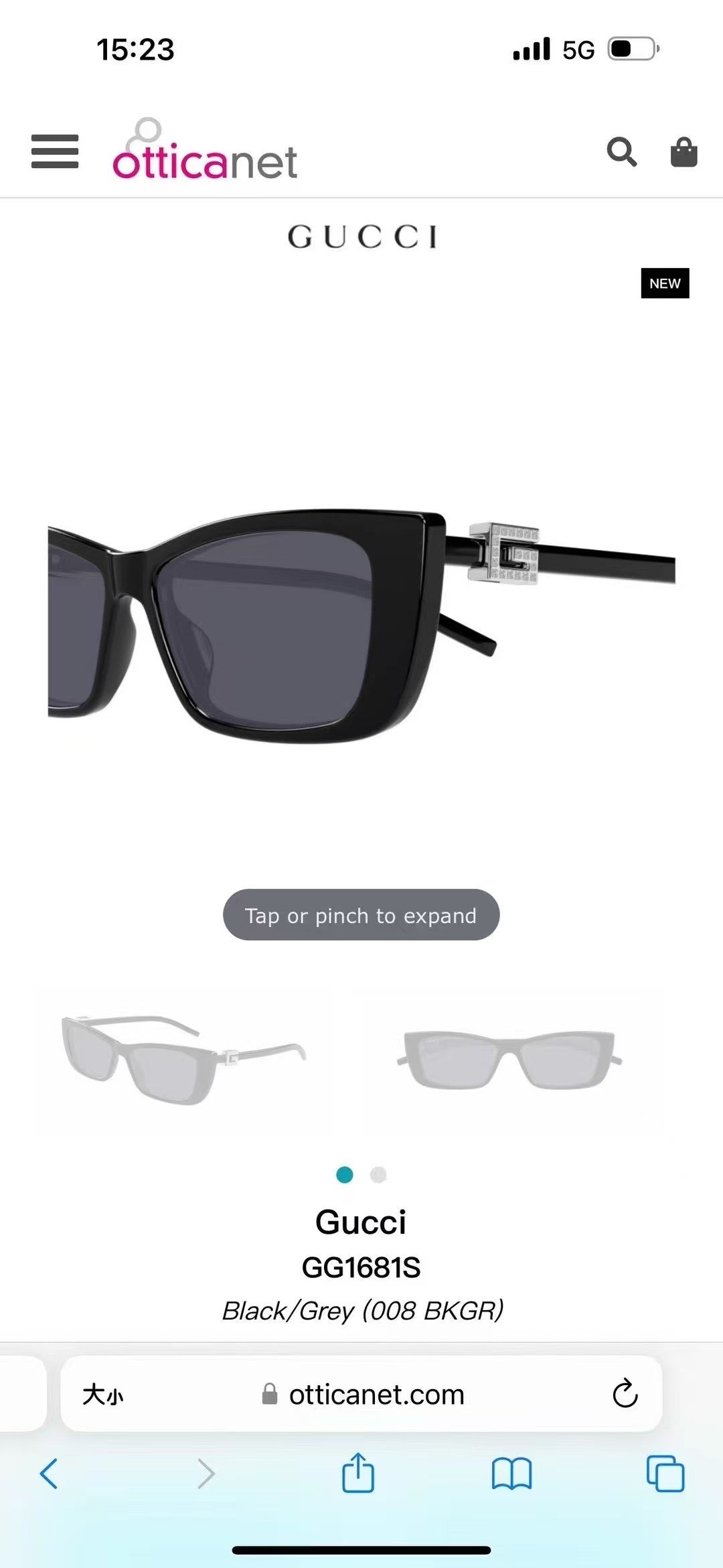 Gucci GG1681SA Fashion Gray Lens Sunglasses for Men & Women - detail image 3