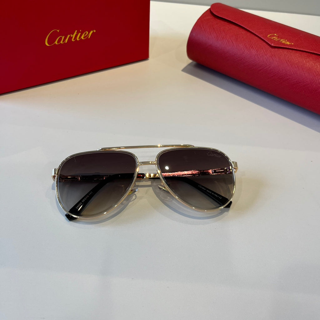 Cartier Lightweight Metal Rimless Brown Lens Sunglasses for Men & Wom - 432321 - detail image 4