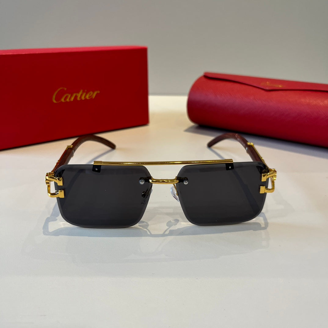 Cartier Lightweight Metal Rimless Silver Lens Sunglasses for Men & Wo - 432324 - detail image 2