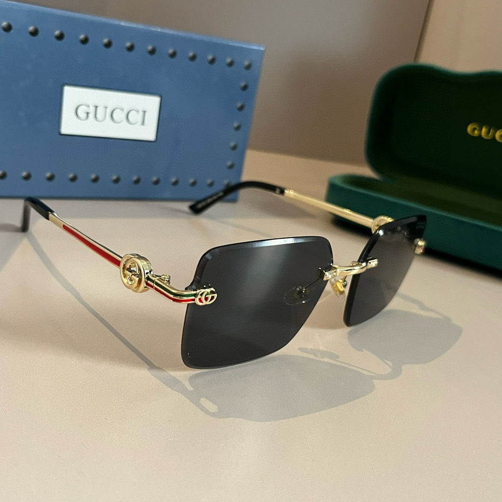 Gucci Metal Aviator Brown Lens Sunglasses for Men & Women - 464869