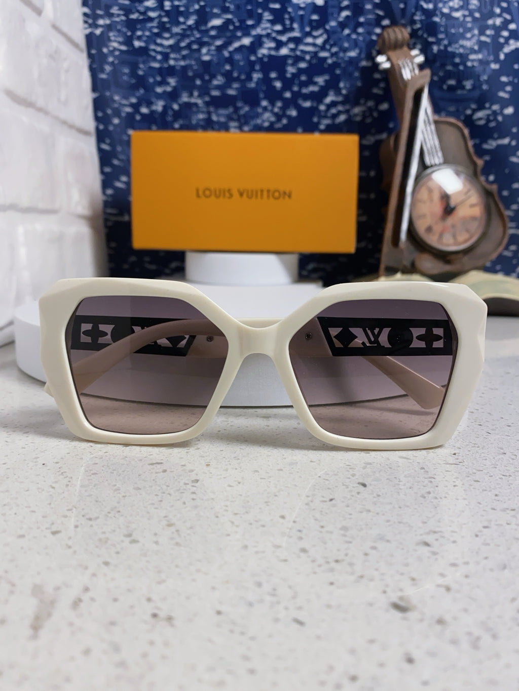 Louis Vuitton Oversized Silver Lens Sunglasses for Women - detail image 9
