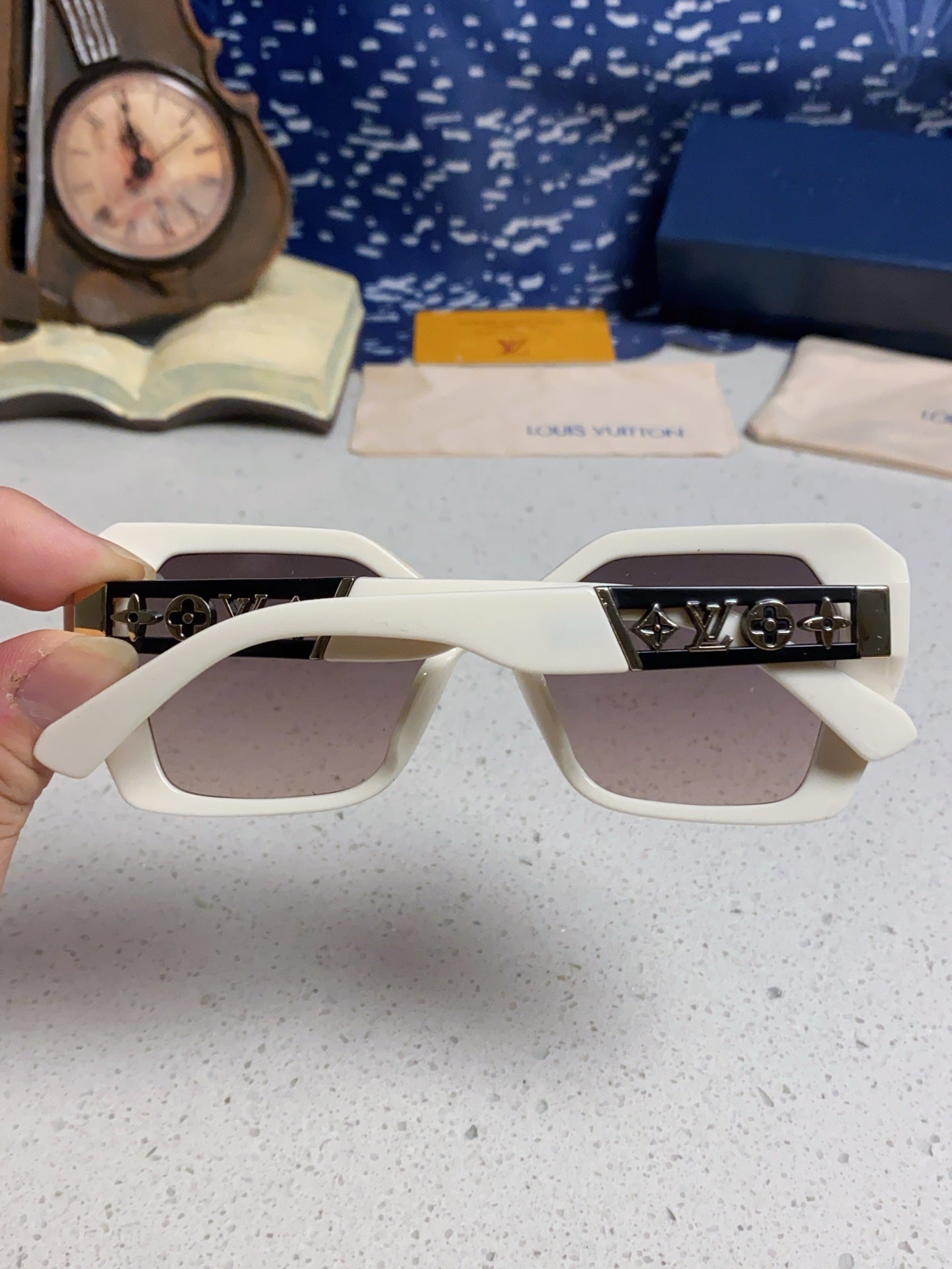 Louis Vuitton Oversized Silver Lens Sunglasses for Women - detail image 5