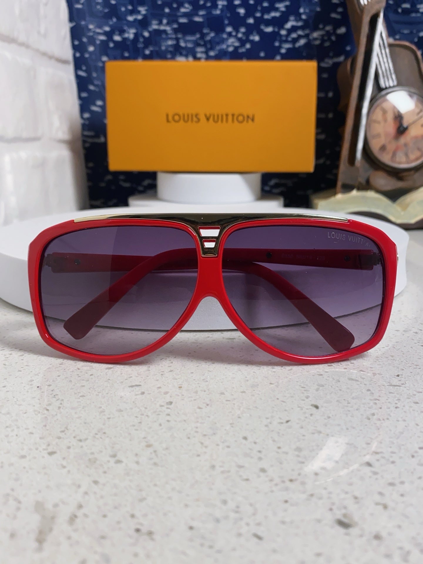 Louis Vuitton Polarized Square Red Lens Sunglasses for Men & Women - detail image 10