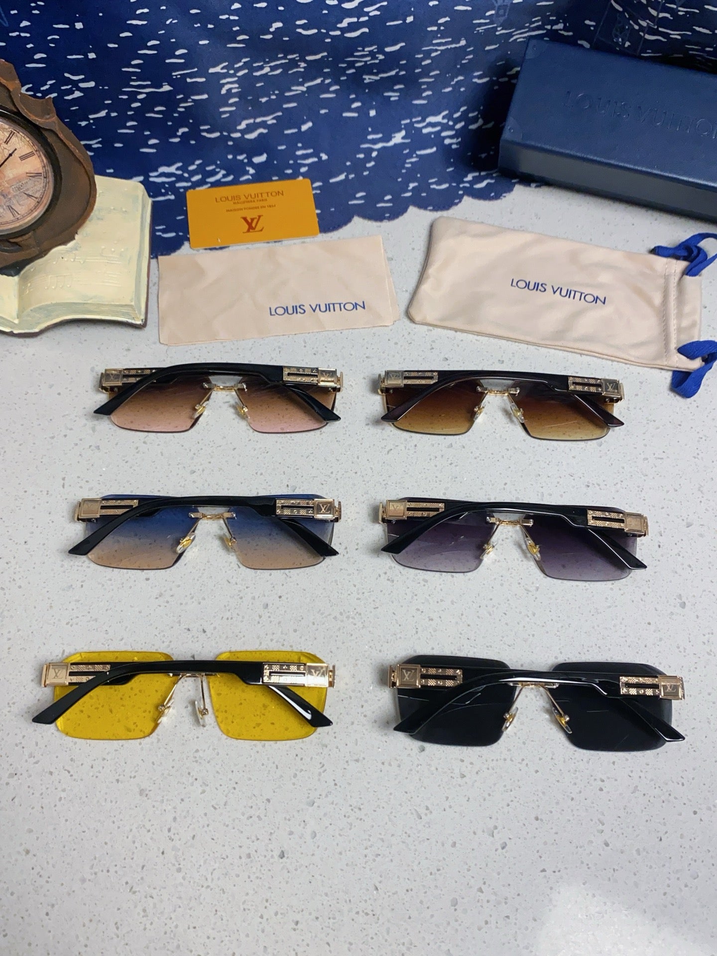 Louis Vuitton Lightweight Rimless Silver Lens Sunglasses for Men & Women - detail image 11