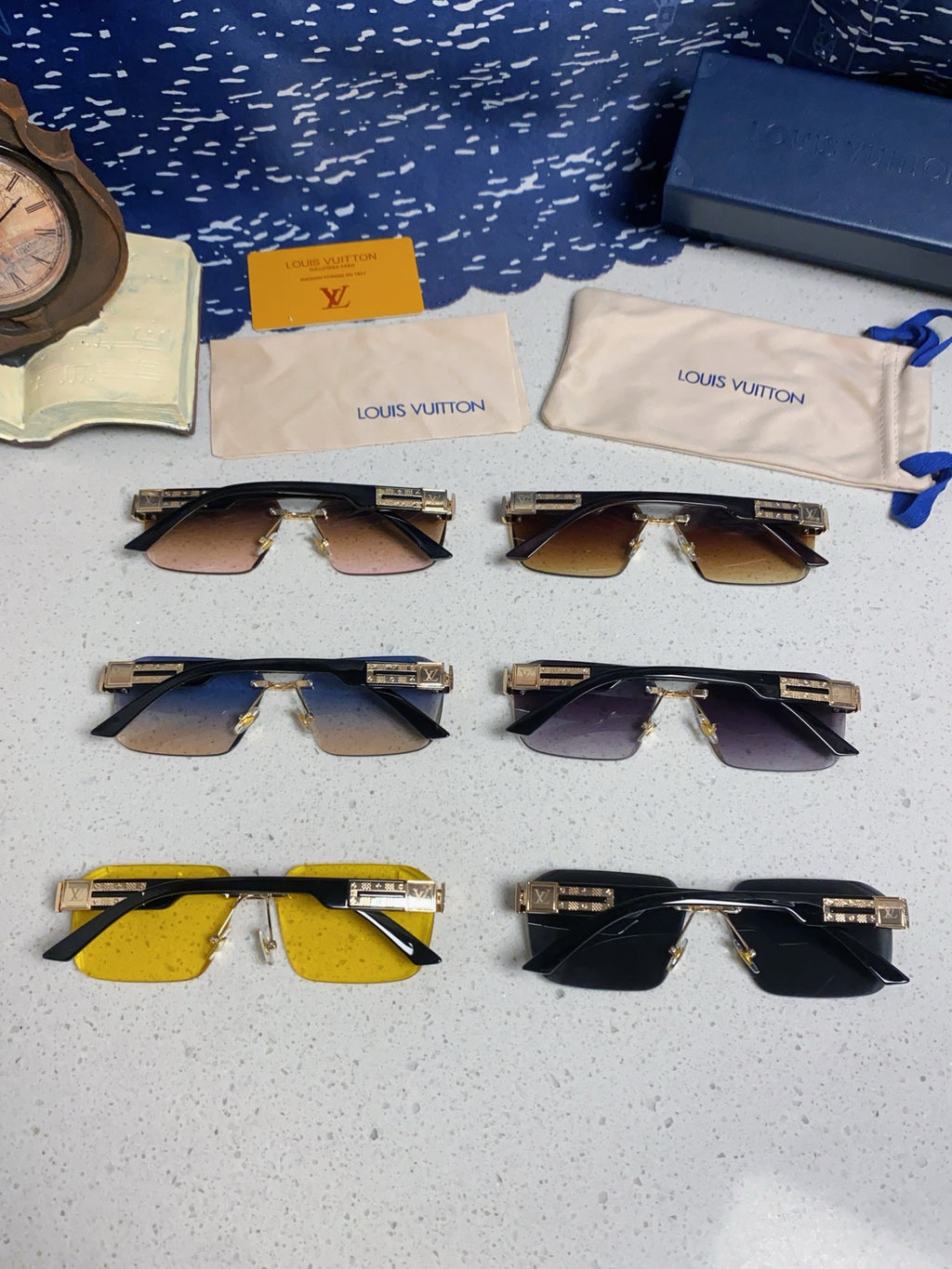 Louis Vuitton Lightweight Rimless Yellow Lens Sunglasses for Men & Women - detail image 11