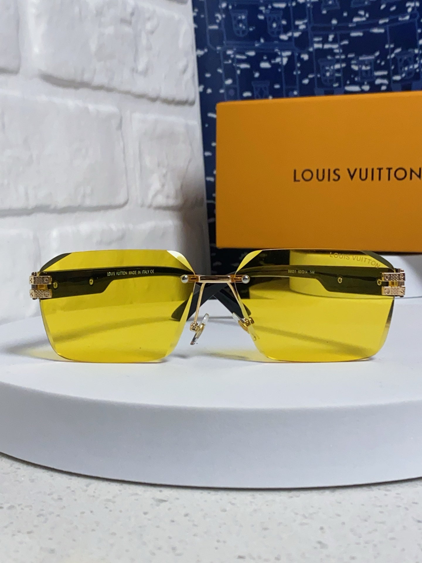 Louis Vuitton Lightweight Rimless Yellow Lens Sunglasses for Men & Women - detail image 2