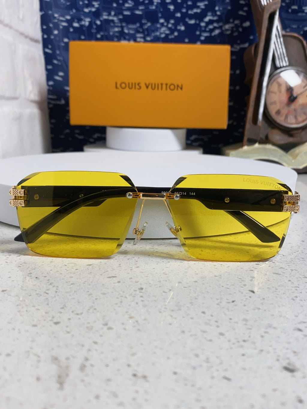 Louis Vuitton Lightweight Rimless Yellow Lens Sunglasses for Men & Women - detail image 9