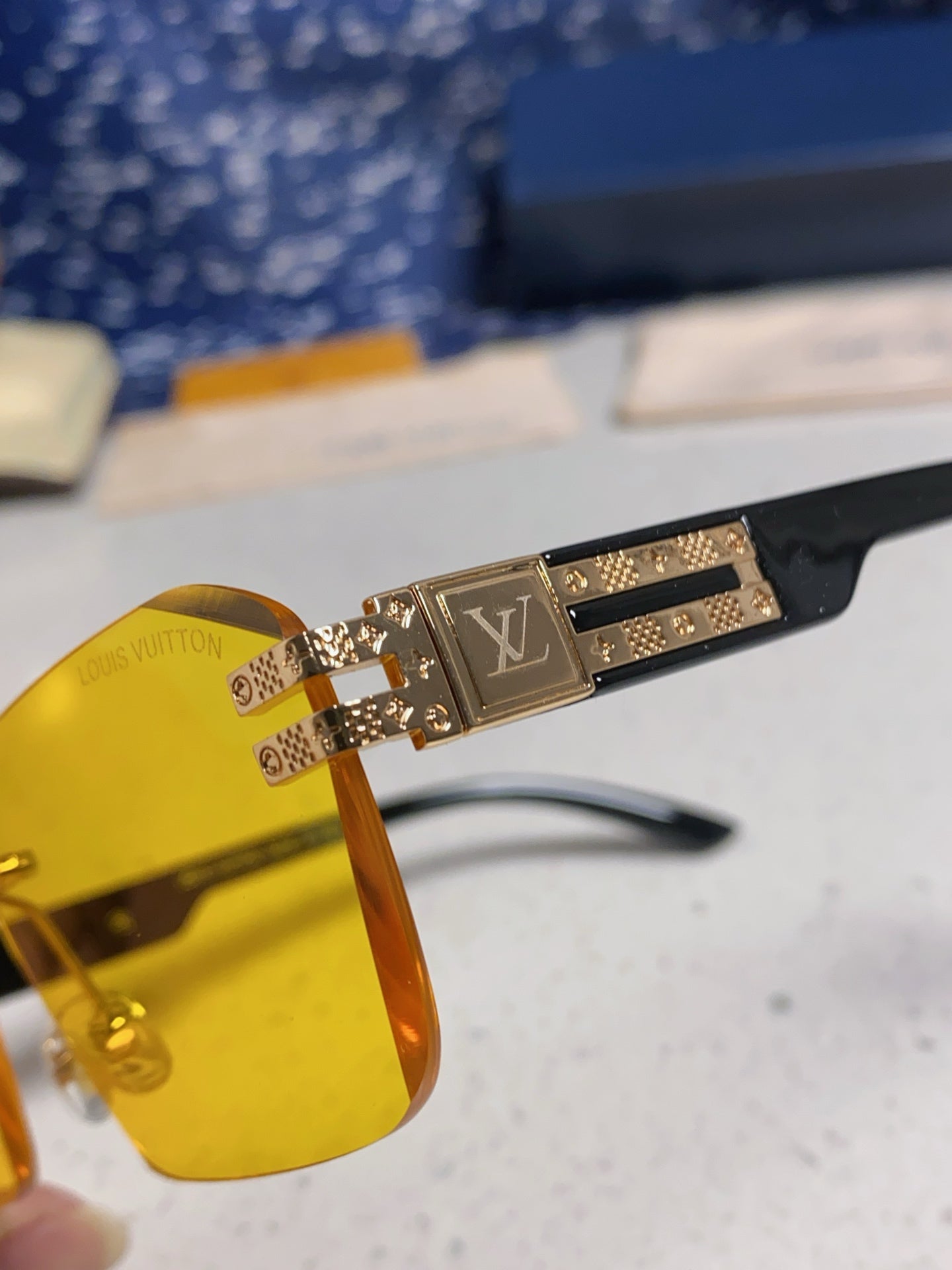 Louis Vuitton Lightweight Rimless Yellow Lens Sunglasses for Men & Women - detail image 7