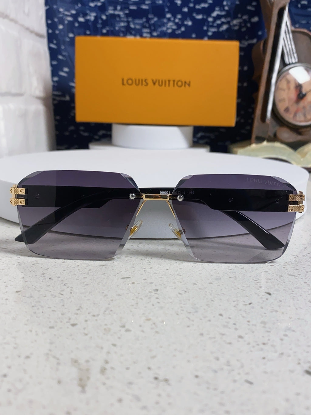 Louis Vuitton Lightweight Rimless Silver Lens Sunglasses for Men & Women - detail image 9
