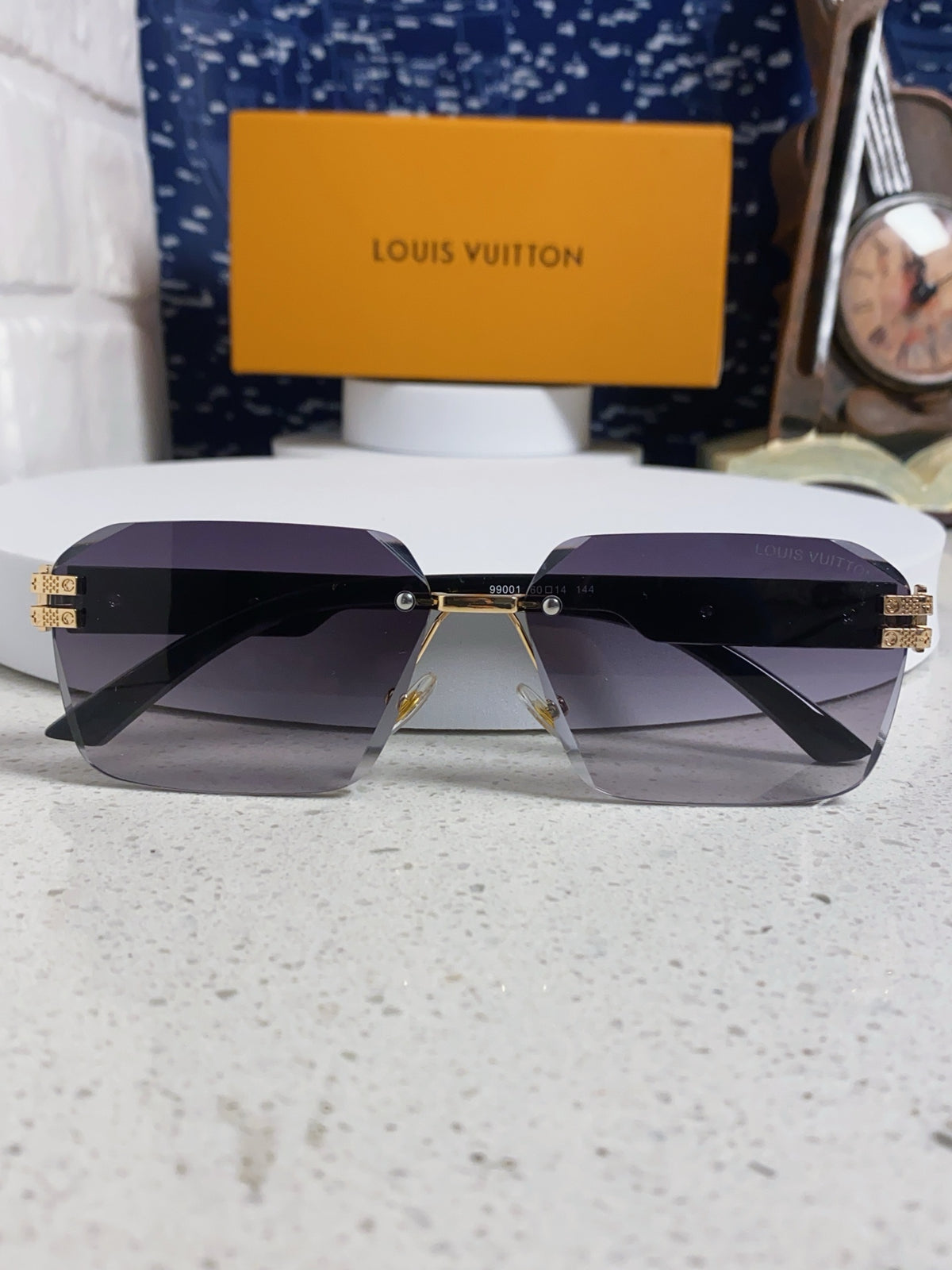 Louis Vuitton Lightweight Rimless Silver Lens Sunglasses for Men & Women - detail image 9