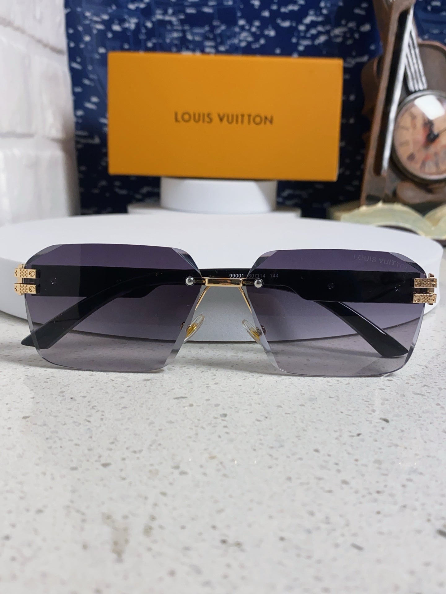 Louis Vuitton Lightweight Rimless Silver Lens Sunglasses for Men & Women - detail image 9