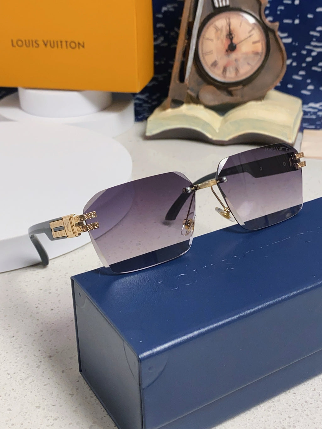 Louis Vuitton Lightweight Rimless Silver Lens Sunglasses for Men & Women - detail image 10