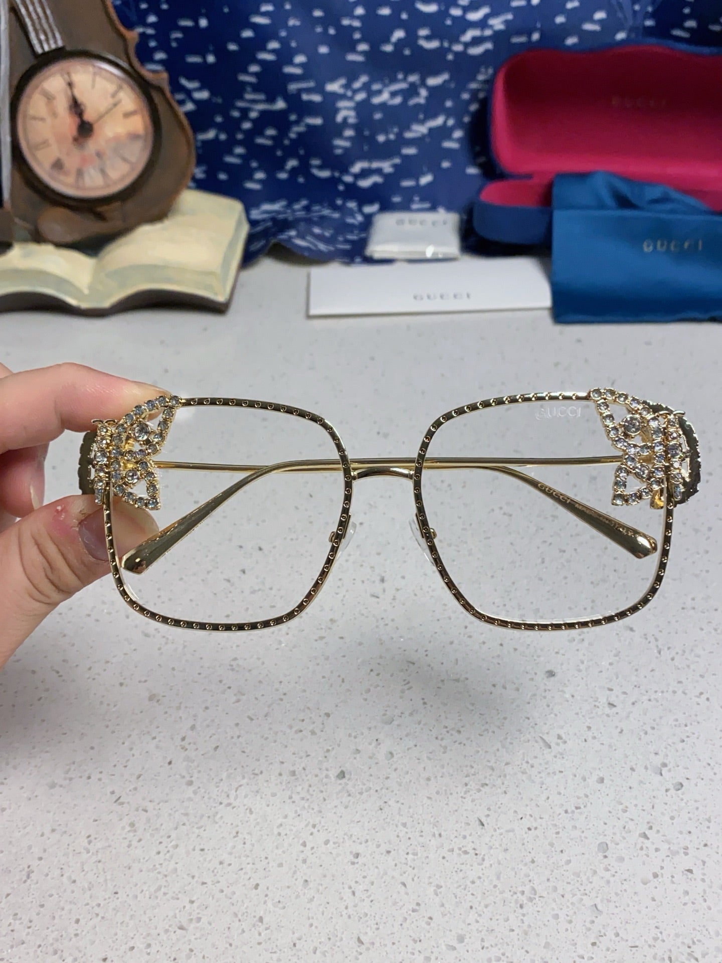 Gucci Square Silver Lens Sunglasses for Women - 132226 - detail image 4