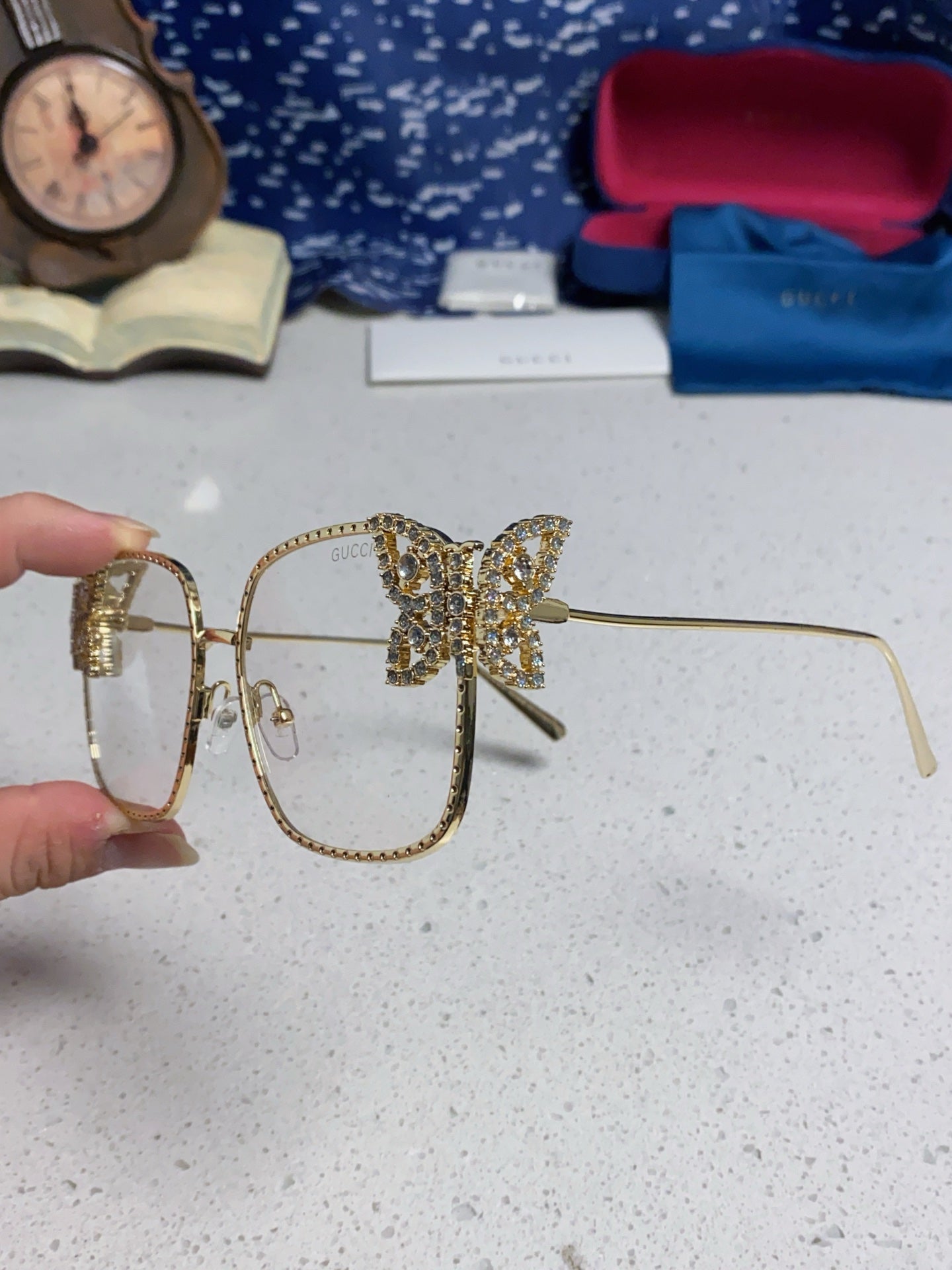 Gucci Square Silver Lens Sunglasses for Women - 132226 - detail image 6