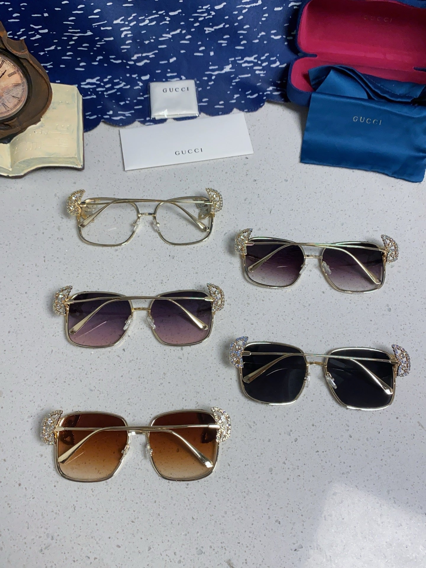 Gucci Square Silver Lens Sunglasses for Women - 132227 - detail image 11