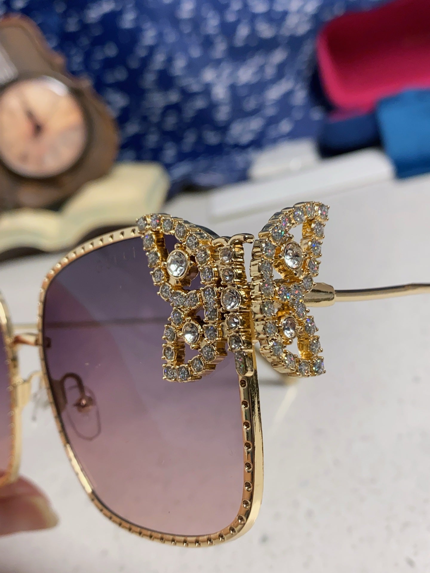 Gucci Square Silver Lens Sunglasses for Women - 132227 - detail image 7