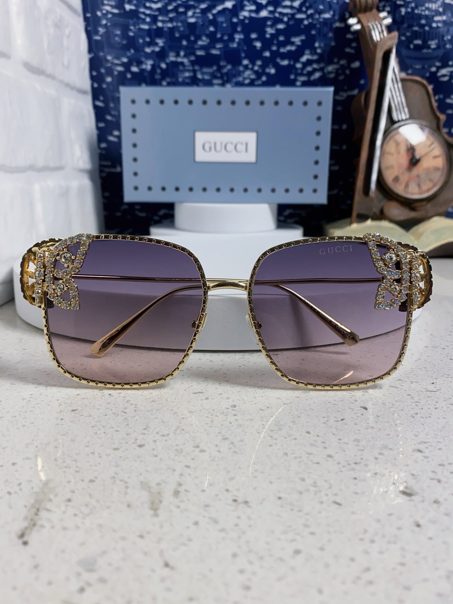 Gucci Square Silver Lens Sunglasses for Women - 132227 - detail image 9