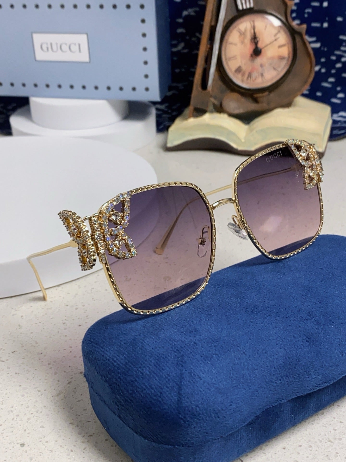 Gucci Square Silver Lens Sunglasses for Women - 132227 - detail image 10