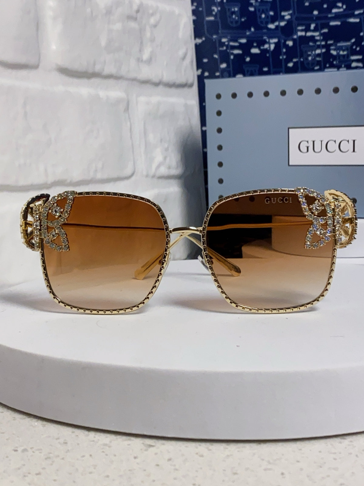 Gucci Square Gold Lens Sunglasses for Women - detail image 2