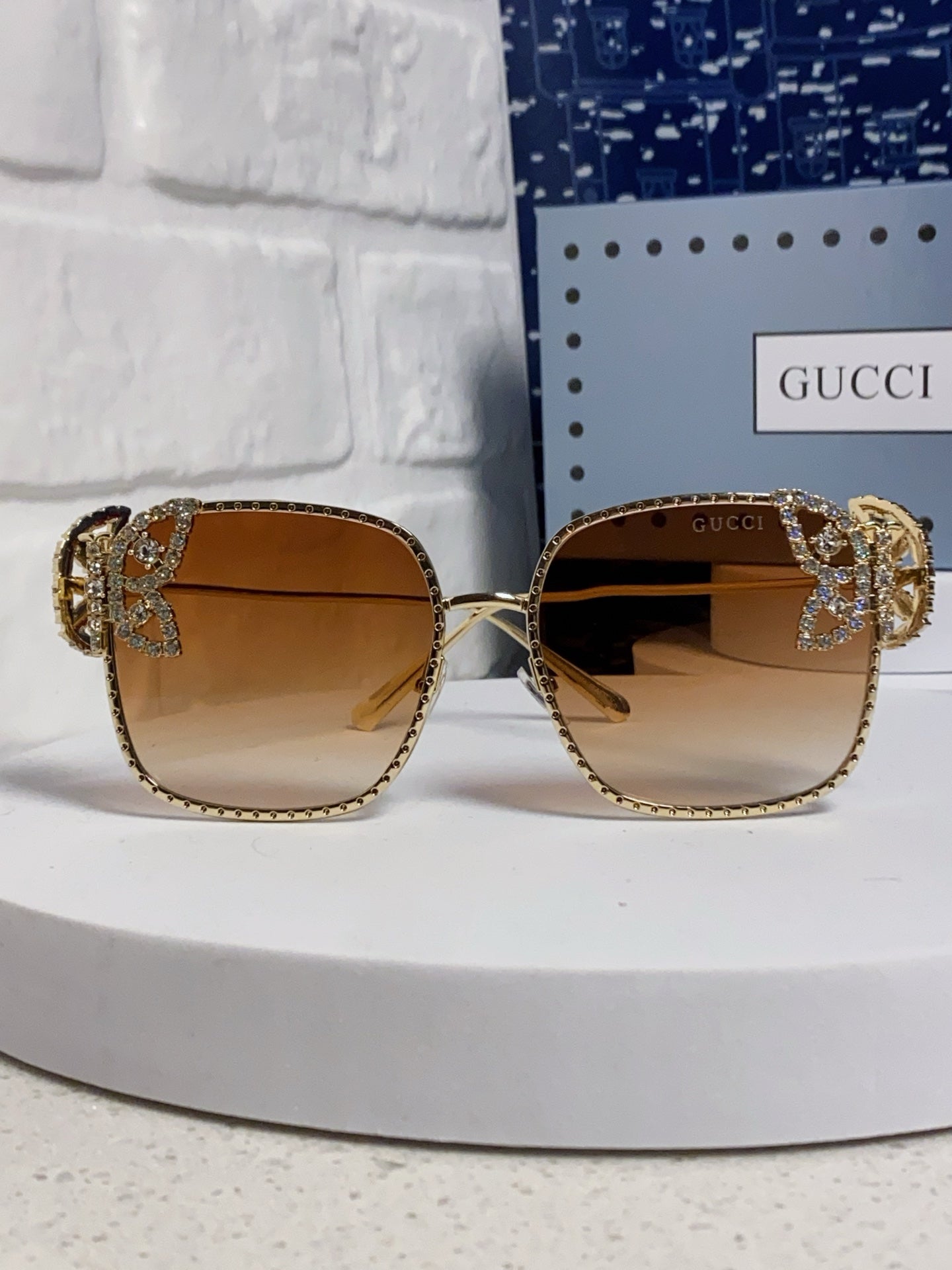 Gucci Square Gold Lens Sunglasses for Women - detail image 2
