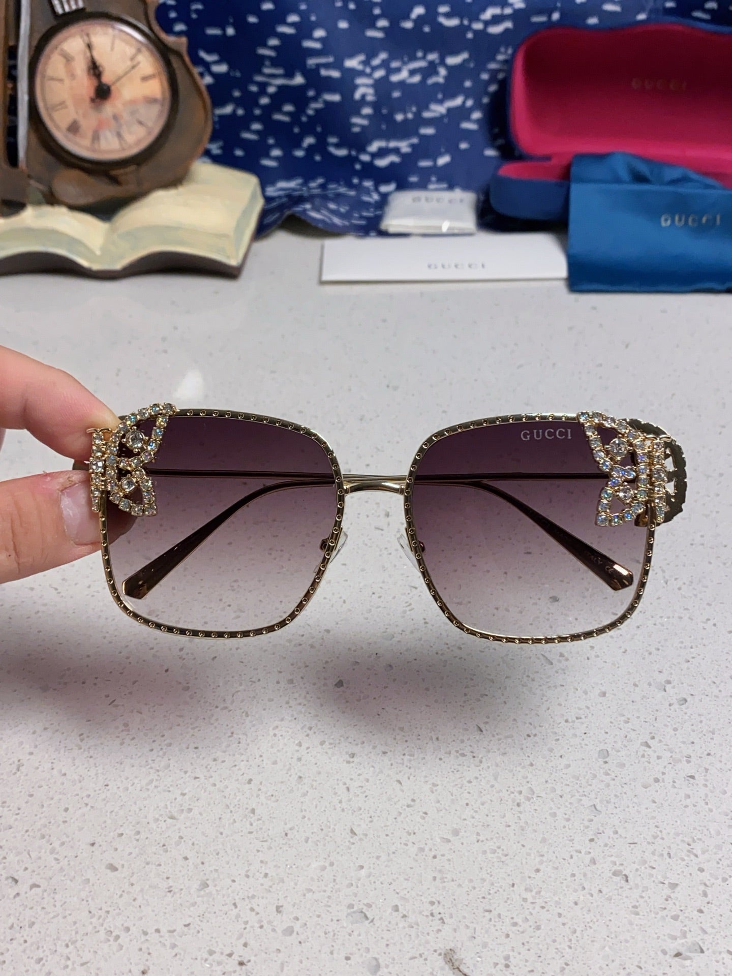 Gucci Square Brown Lens Sunglasses for Women - 132229 - detail image 4