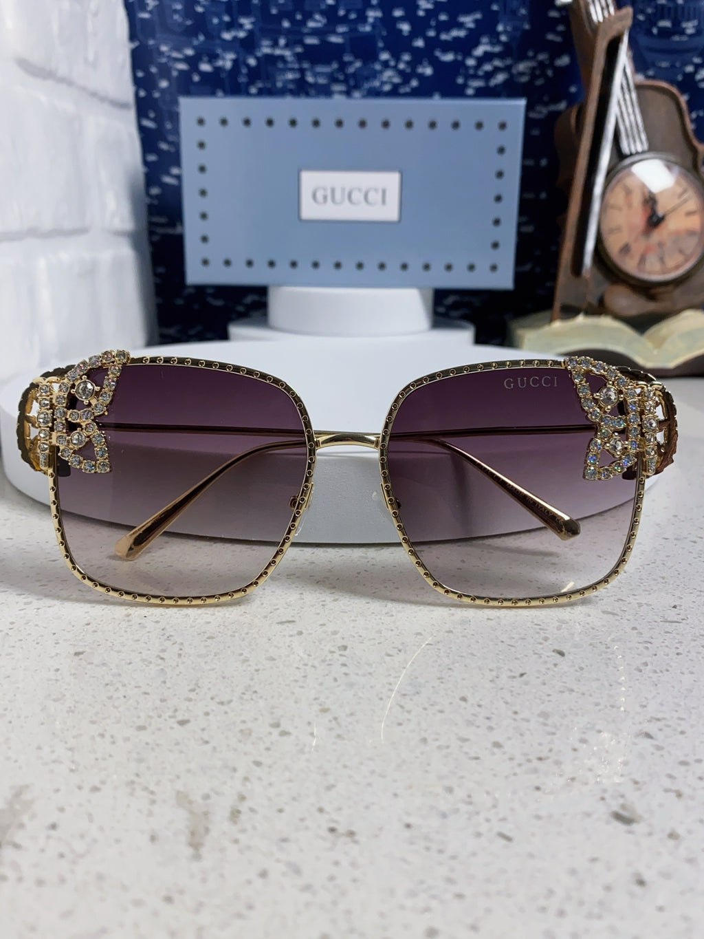 Gucci Square Brown Lens Sunglasses for Women - 132229 - detail image 9