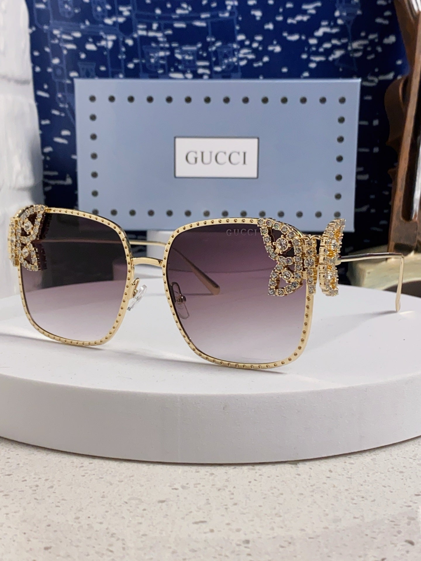 Gucci Square Brown Lens Sunglasses for Women - 132229