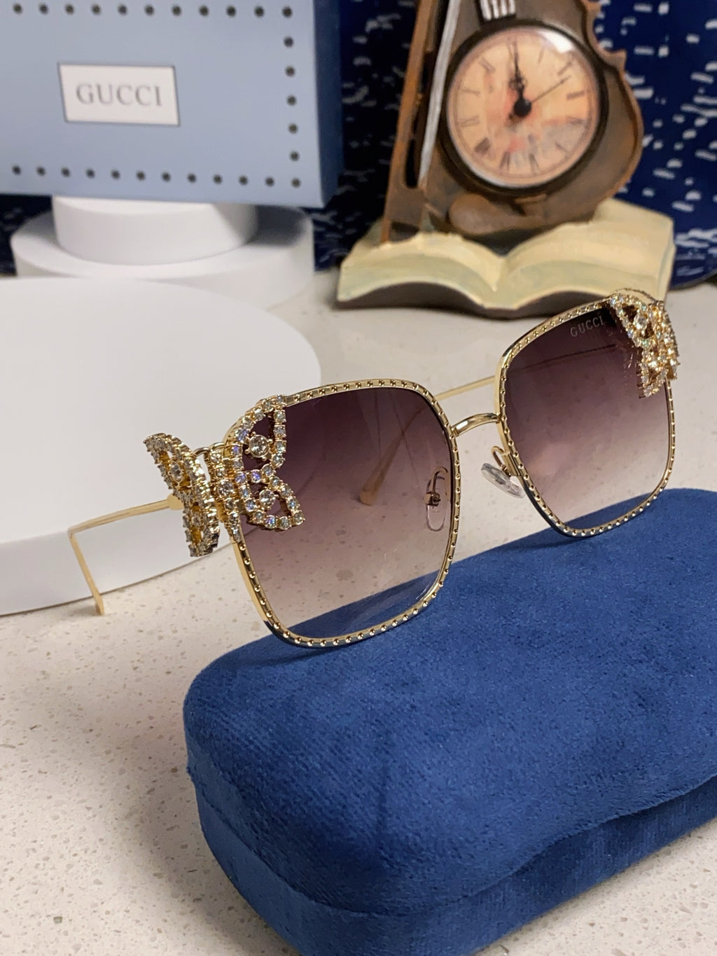 Gucci Square Brown Lens Sunglasses for Women - 132229 - detail image 10