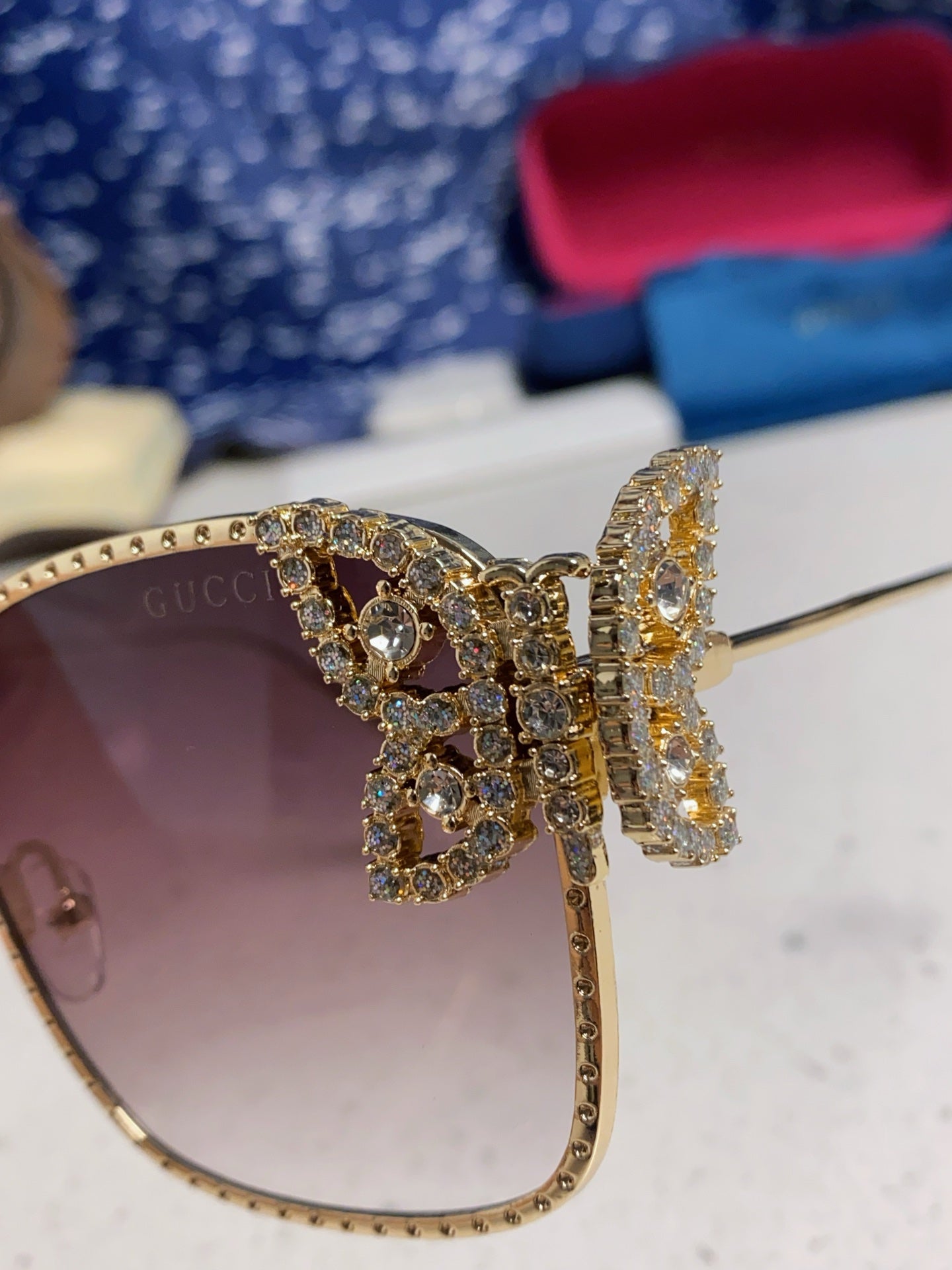 Gucci Square Brown Lens Sunglasses for Women - 132229 - detail image 7
